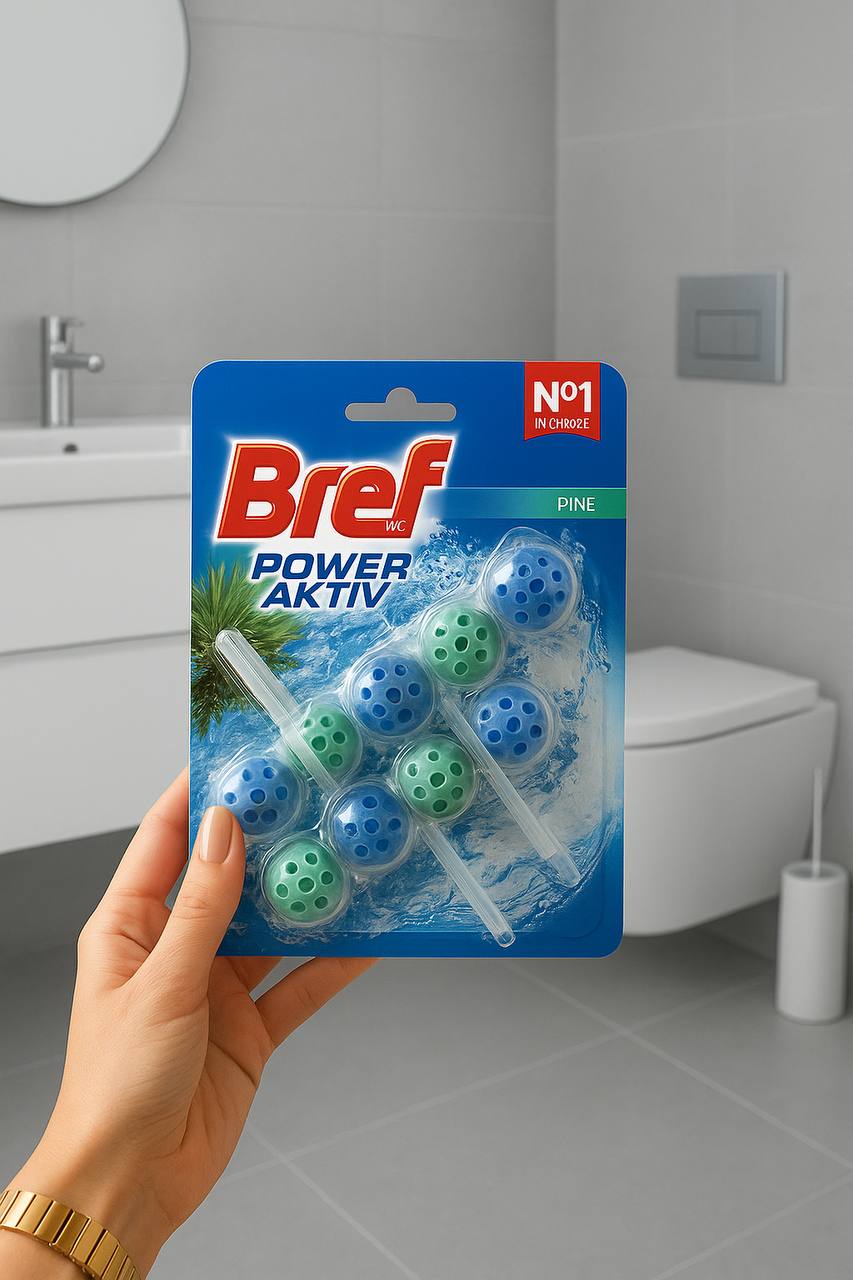خوشبوکننده و جرمگیر توالت فرنگی Bref Power Aktiv (توپکی)
